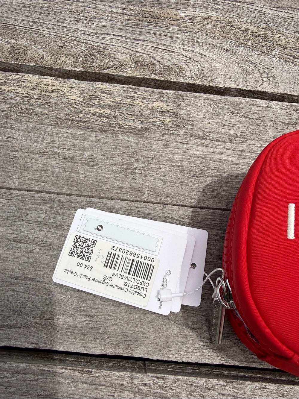 Lululemon Clippable Commuter Organizer Pouch Oxford Red NWT Logo Travel Case - Picture 5 of 6